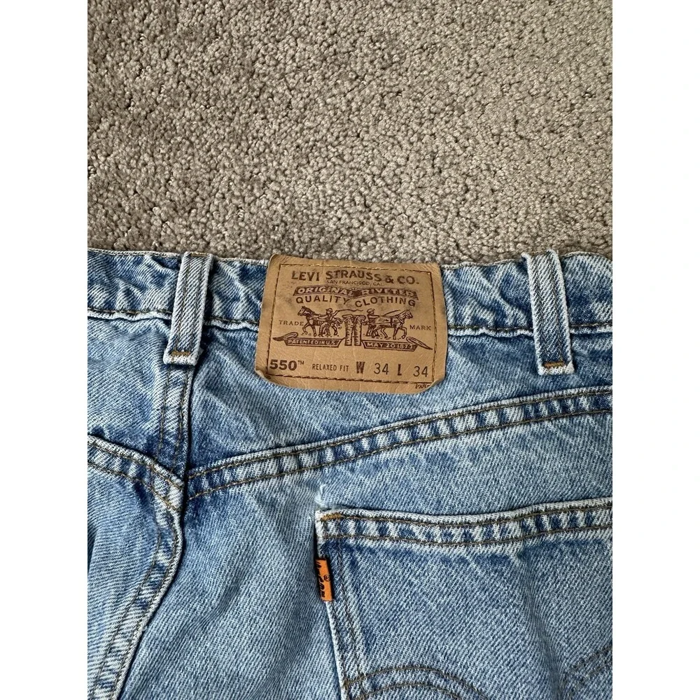 Vintage‎ Mens Jeans LEVIS 550 Orange Tab Straight Leg Relaxed Fit, Size W34 L34
